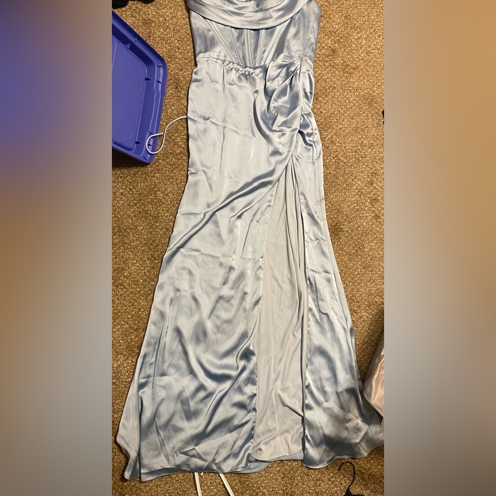 Light Blue Draped Corset Dress